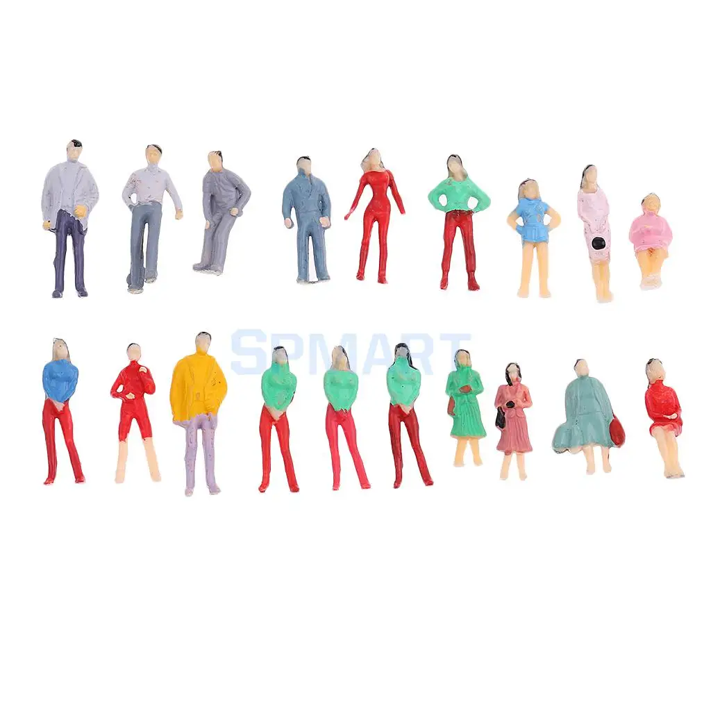 1/75 Painted Passenger Figure Train Scene Building Layout for Park Landscape