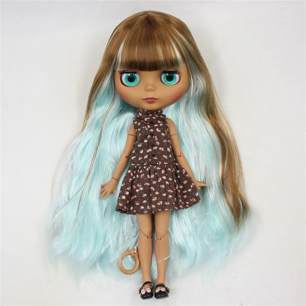 Neo Blythe Doll with Multi-Color Hair, Dark Skin, Matte Cute Face & Custom Jointed Body 3