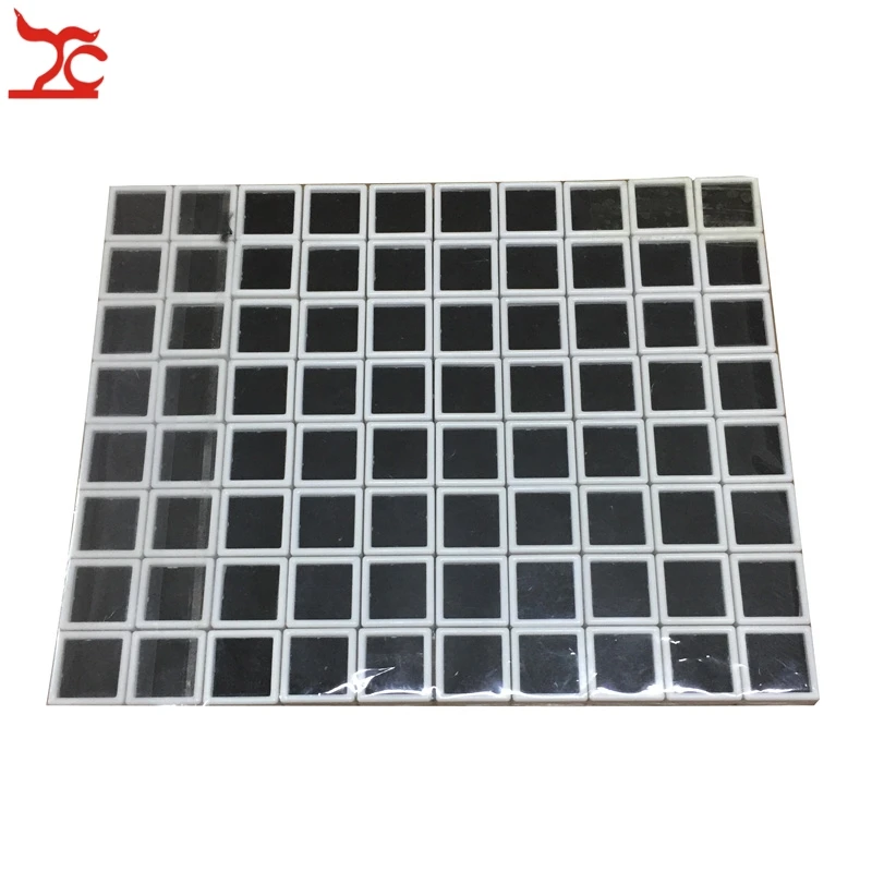 80Pcs Plastic Square Loose Diamond Display Package Box White Gem Case Black Memory Foam Pad Beads Pendant Box Showcase 3*3*2cm Jewelry Packaging