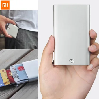 

Original Xiaomi Creative business card case Automatic Pop Up Box Cover card holder card metal Wallet ID Card Box For Men Women
