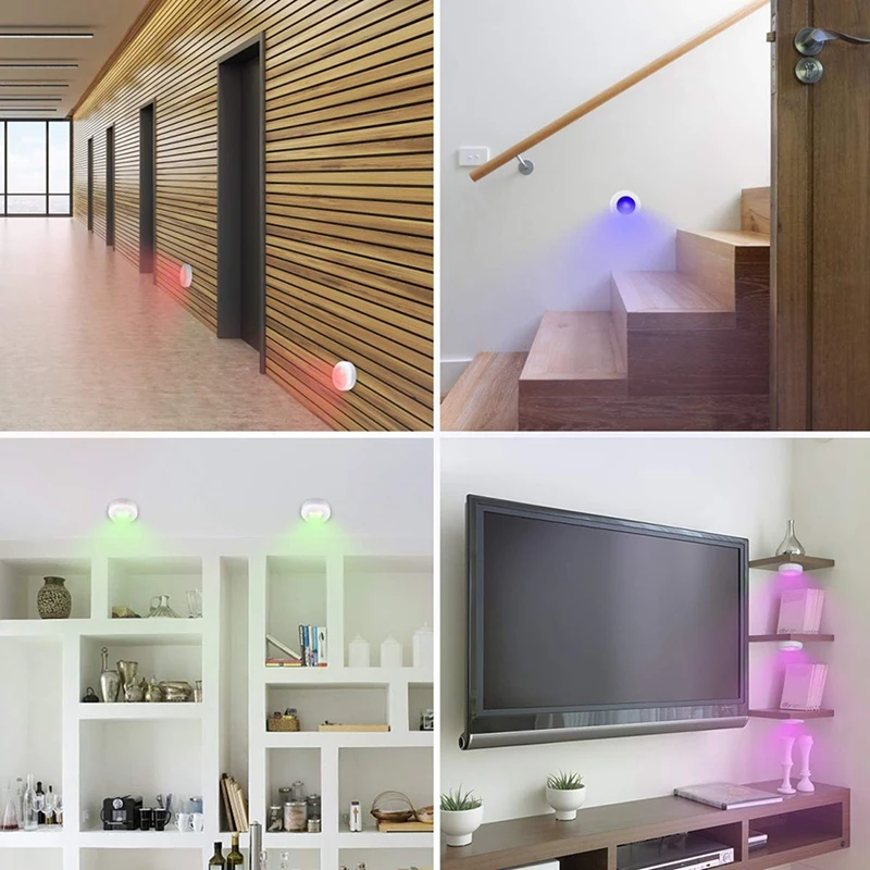 

Led Closet Lights Rgb Puck Lights 13 Colors 3 Modes Fairy Lights Wireless Under Cabinet Lighting Battery Powered Night Lights