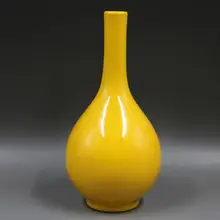 Yongzheng год желтый глазурованный желчный пузырь античная ваза цветок made menthand-сделано Античная фарфоровая композиция коллекция в th