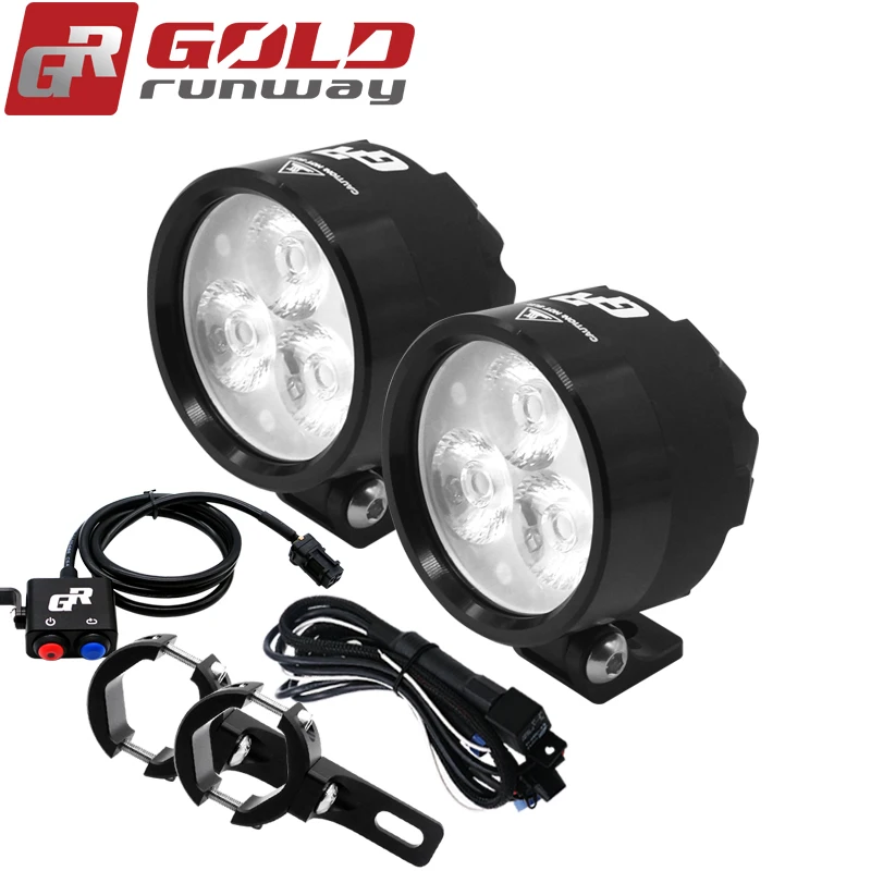 GOLDRUNWAY EXP3 Motorcycle Fully dimmable Headlight auxiliary LED light 12V 18W Auxiliary font b Lamp b