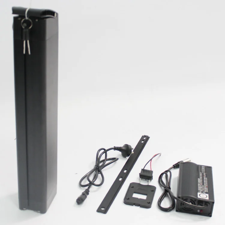 ConhisMotor, фара для электровелосипеда в подседельную трубу Алюминий чехол 48 V 11AH литий-ионный Батарея OEM 18650 BMS 5A Зарядное устройство - Цвет: Black