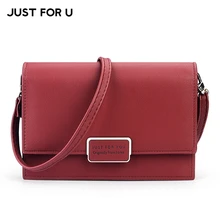 JUST FOR U Famous Brand Designer Small Flap Women Messenger Bag Soft Leather Female Shoulder & Crossbody Bags Ladies Purse Bag