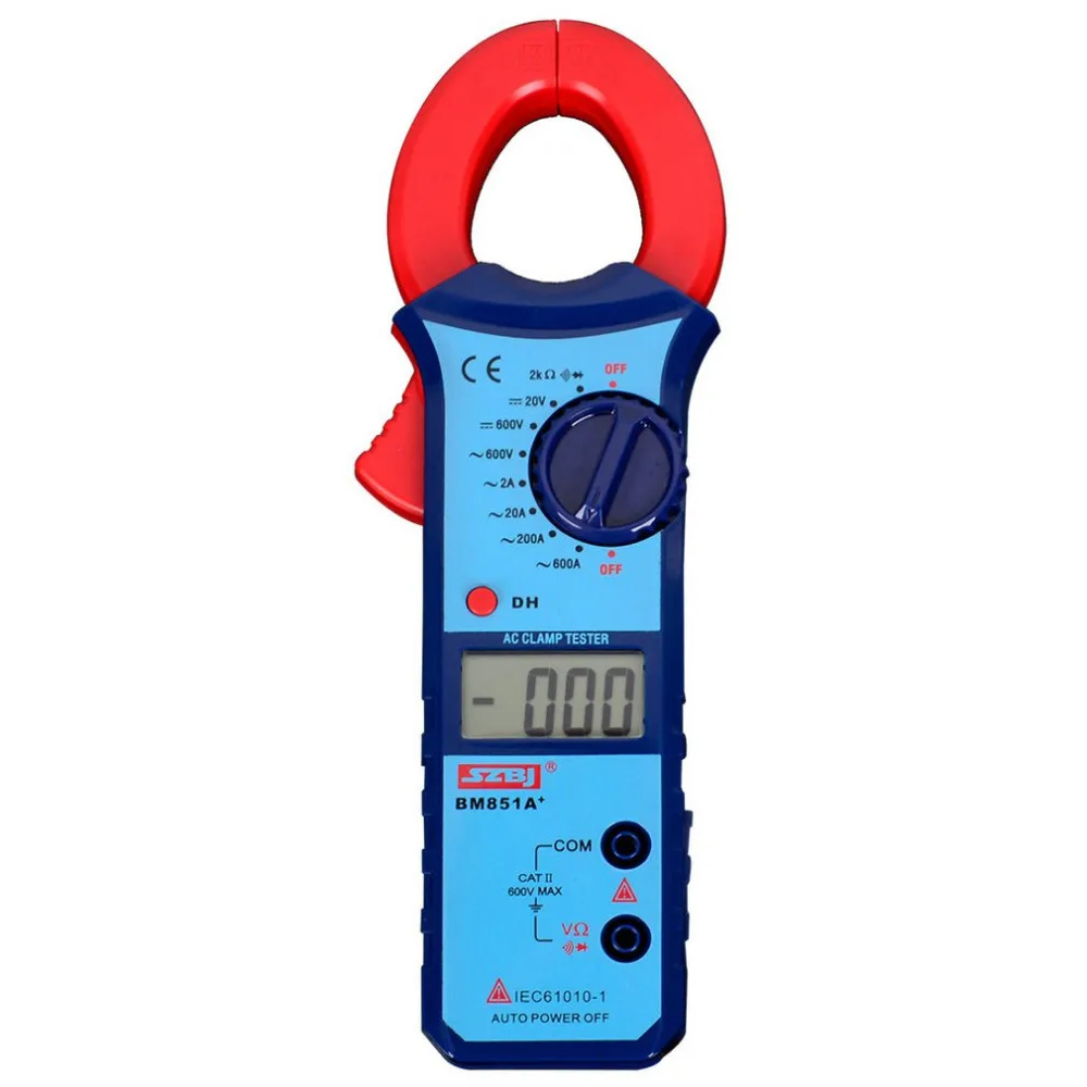 

BM853A+ Digital Clamp Meter LCD Multimeter Current Clamp Pincers Voltmeter Ammeter Ohm Current Voltage Tester