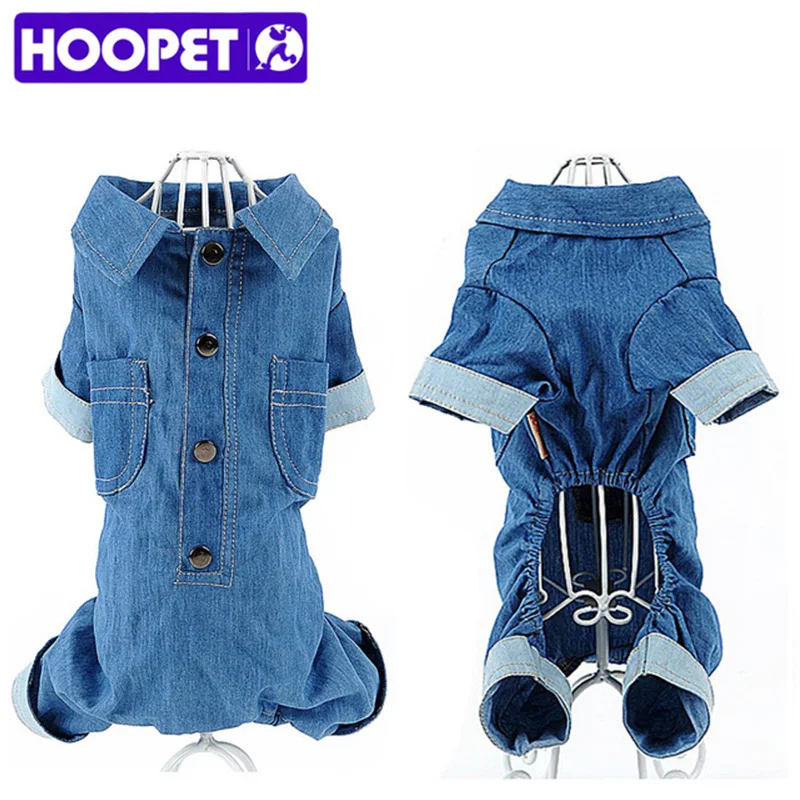 

HOOPET Pet Small Cat and Dog Blue Jeans Jacket Jumpsuits Clothes Pug Chihuahua Pitbull