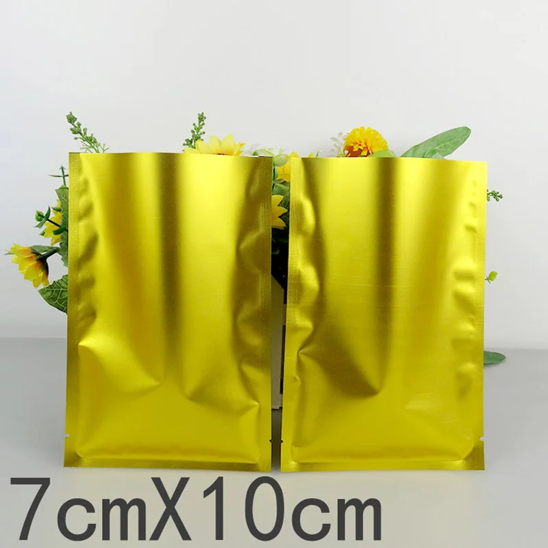 500pcs/lots 7cm*10cm* 160mic High Quality Gold Retail Bags Plastic Bag