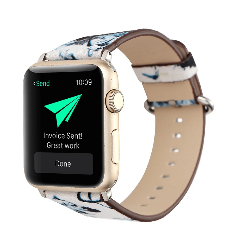 For apple watch band painted leather women's watch bracelet men's watch strap (7)