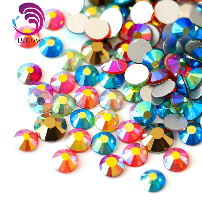 

1440PCS 2028 SS3-SS12 AB Colorful Non Hot Fix Rhinestone Flatabck Crystal Non Hotfix Rhinestone For Nail Art Decorations B3394