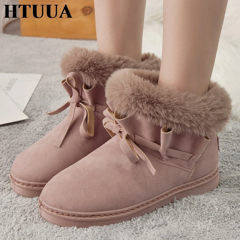 Buy HTUUA Sweet Ruffles Lace Up Women Snow Boots