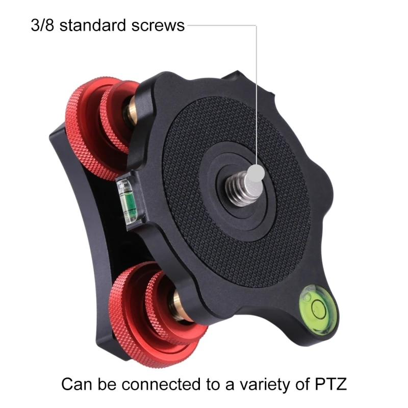 PULUZ Camera Tripod Tri-wheel Leveling Base Head Aluminum Alloy &plusmn;5&deg; Horizontal Adjuster & 3/8-inch Screw For Canon DSLR Cameras