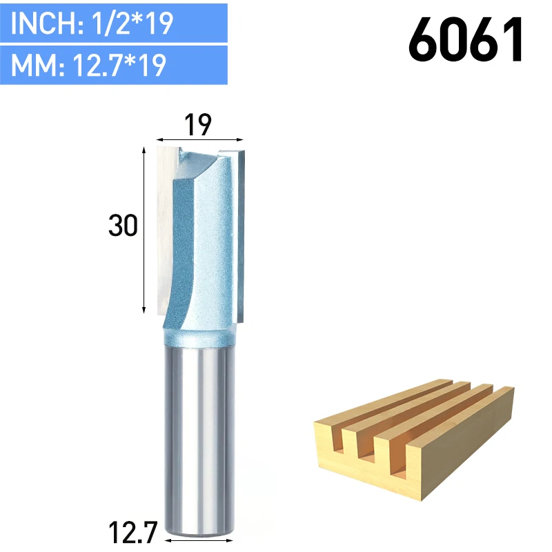 HUHAO 1 шт. промышленный деревообрабатывающий фреза с двойной окантовкой Концевая фреза с прямым триммером - Длина режущей кромки: 6061