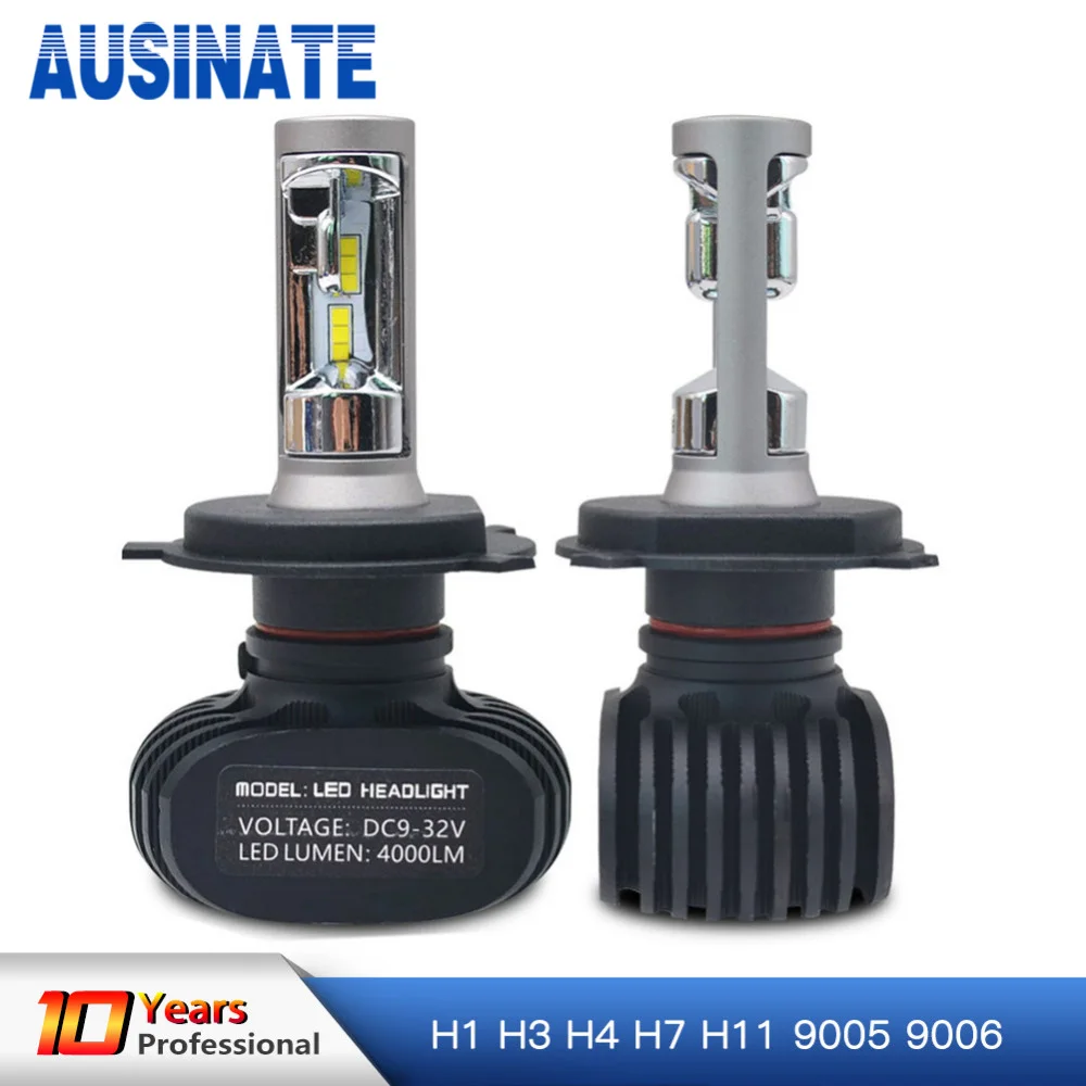 

One Pair H11 H8 H9 H4 H1 Led H7 Car Headlight Bulb 50W 8000LM 6500K Auto led car light headlamp Fog Lamp bulbs replacement 12V