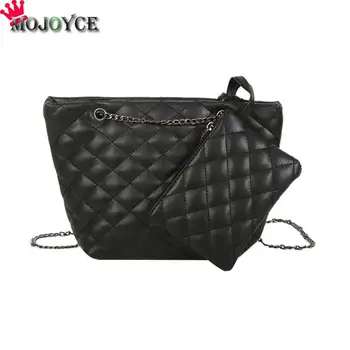 

2018 Hot 2pcs/set Messenger Bag for Women Purse Chain PU Leather Handbag Shoulder Crossbody Bags