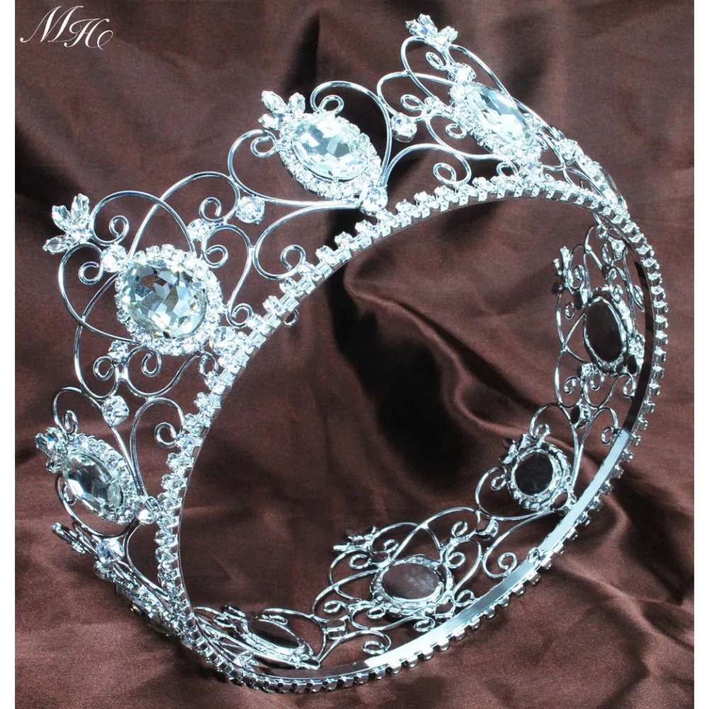 Tiaras y coronas de diamantes de imitación de cristal para novia