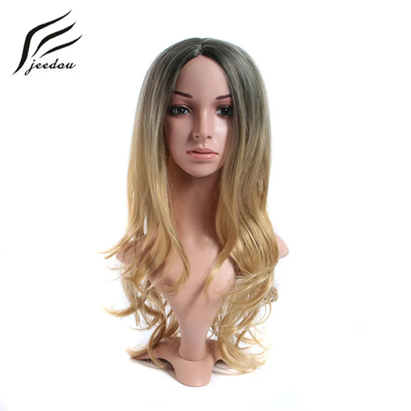 Jeedou Long Wavy Hair Wigs For Women Synthetic Wig 65cm Natural