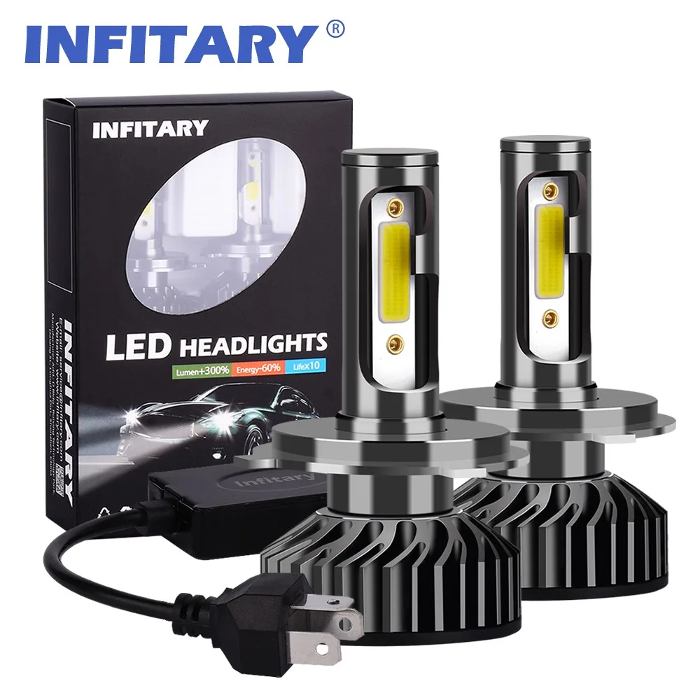 

Infitary 2 Pcs LED Car Headlight 72W 8000LM 6500K H7 LED H4 H1 H11 H3 H13 H27 880 9006 9007 Auto Headlamp Fog Light Bulb12V 24V