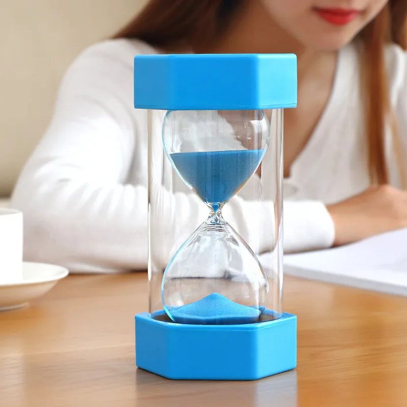 

15/20/30/60 minutes plastic hourglass, child safety shatter-resistant double-layer timing hourglass