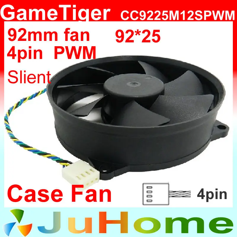 4pin PWM Циркулярный вентилятор 9225 92 мм 9 см Slient для питания компьютера чехол CC9225M12S