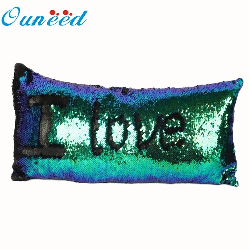 

Ouneed Rectangle Sequins Home Decorative Cover Pillow Case Long 30cm*60cm Printed pillowcases #30 Gift Drop
