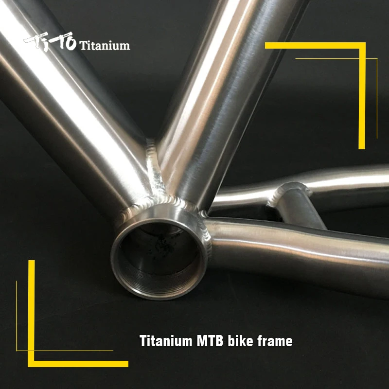 Excellent FREE SHIPPING !!! TiTo  titanium mountain bike  MTB frame 650B 26`` 27.5`` 44 head tube bicycle 2