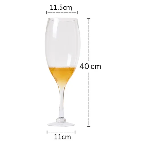 50 см творческий негабаритный бокал для шампанского красное вино бокал ktv большая емкость пивная стеклянная чашка украшение дома отеля, чашка - Цвет: Белый