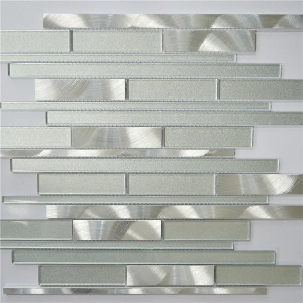 Bianco e argento incastro mosaico in vetro metallo piastrelle cucina ... Bianco e argento incastro mosaico in vetro metallo piastrelle cucina ...