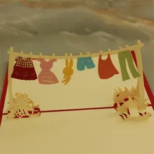 Лучшие Продавцы 3D лазерная резка Поп ручной работы винтажные открытки повесить одежду на заказ рождественские поздравительные открытки подарки 10*15 см