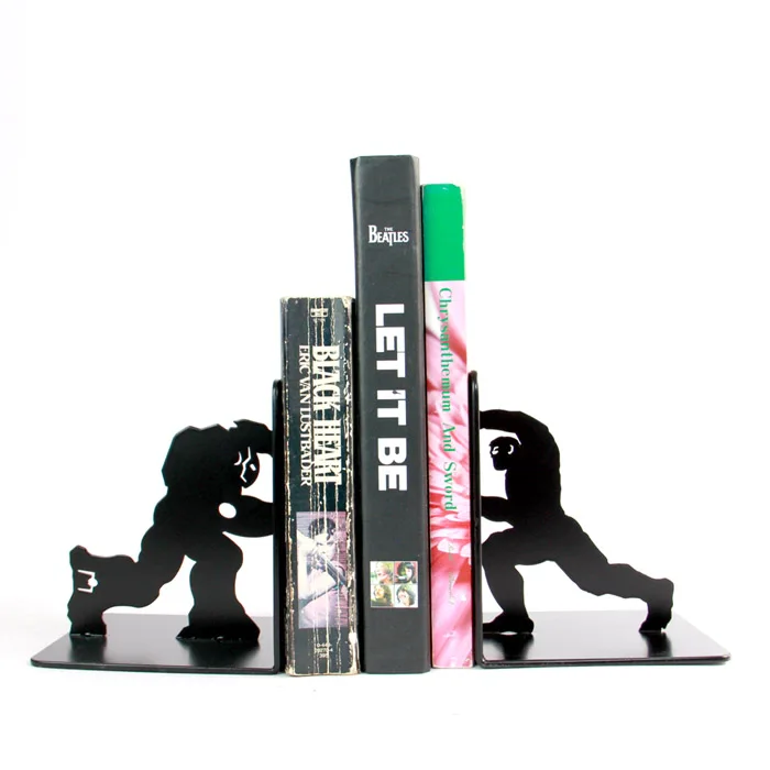 Green push book shelves metal bookends books by student gifts ornaments
