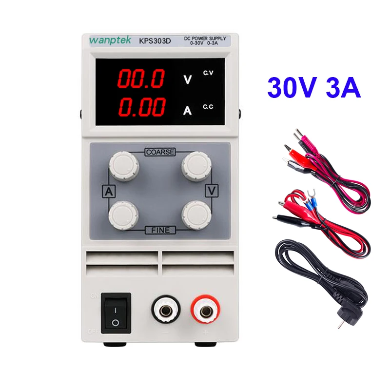 

DC Adjustable Power Supply For PC 3A 30V Switching Source Laboratory Power Supplies Meanwell Bench Source Universal 30 V 303D