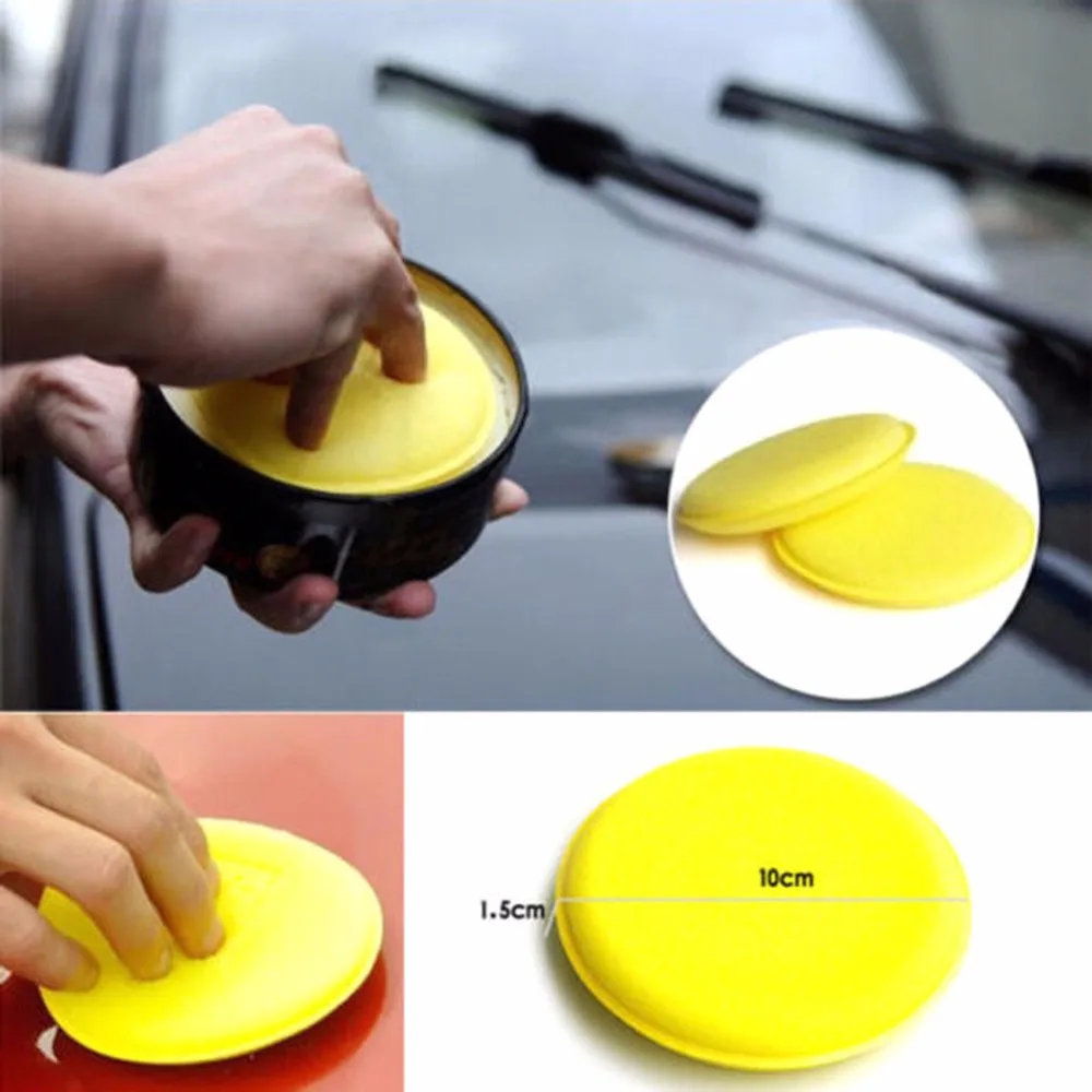 12 шт ручной мягкий воск желтый цвет уход чистота очистка полировка автомобиля полированная круглая желтая губка для автомобиля
