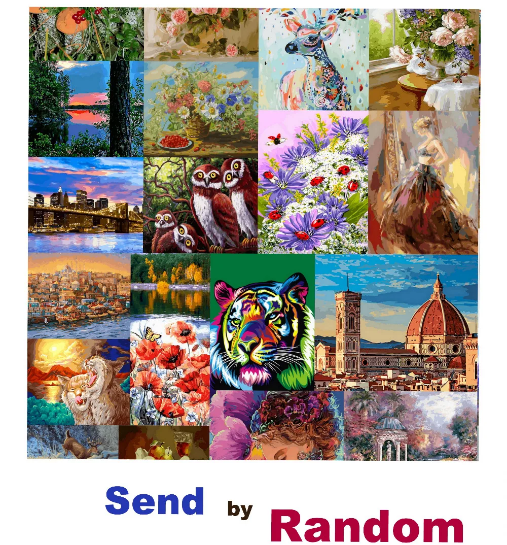 New joy send by random frameless painting by numbers paint by numbers
