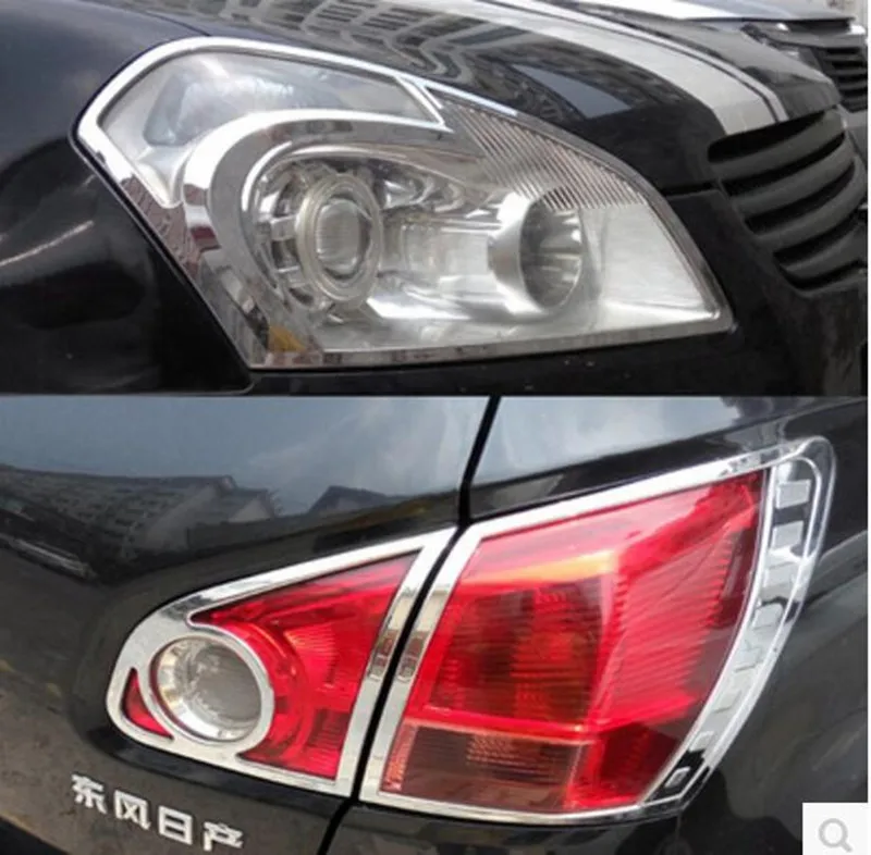 ABS Chrome Front Rear Headlight Tail Light font b Lamp b font Cover Trim Fit For