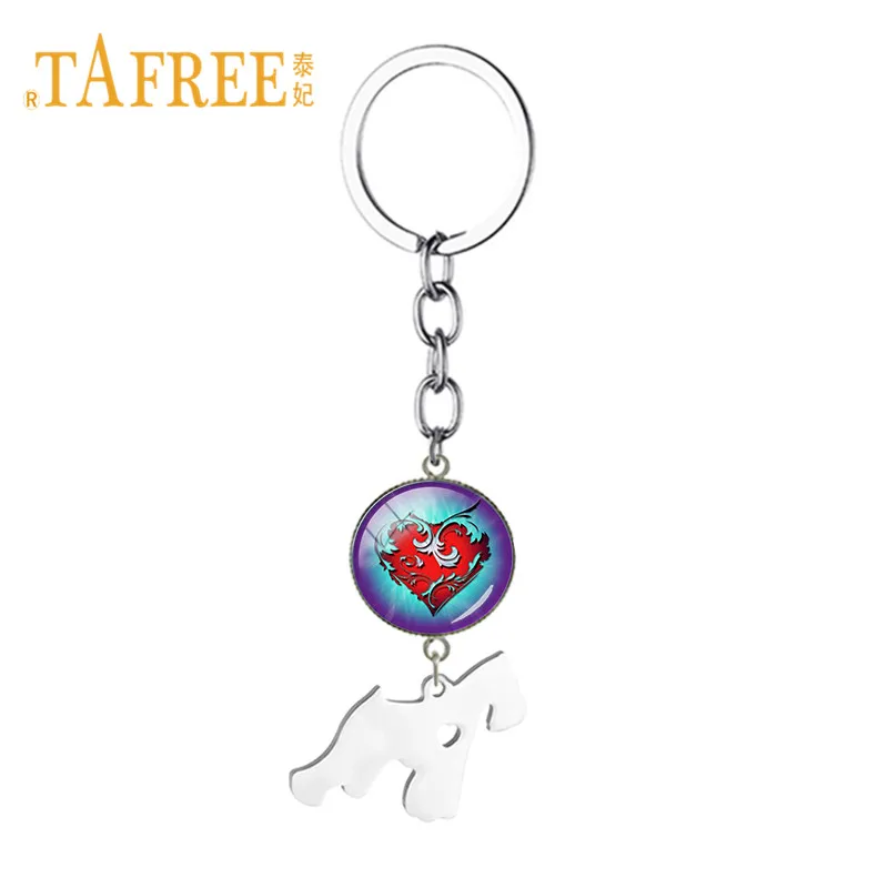 Брелок TAFREE винтажный стеклянный кабошон Love Heart Charms UK West Highland Terrier брелок для