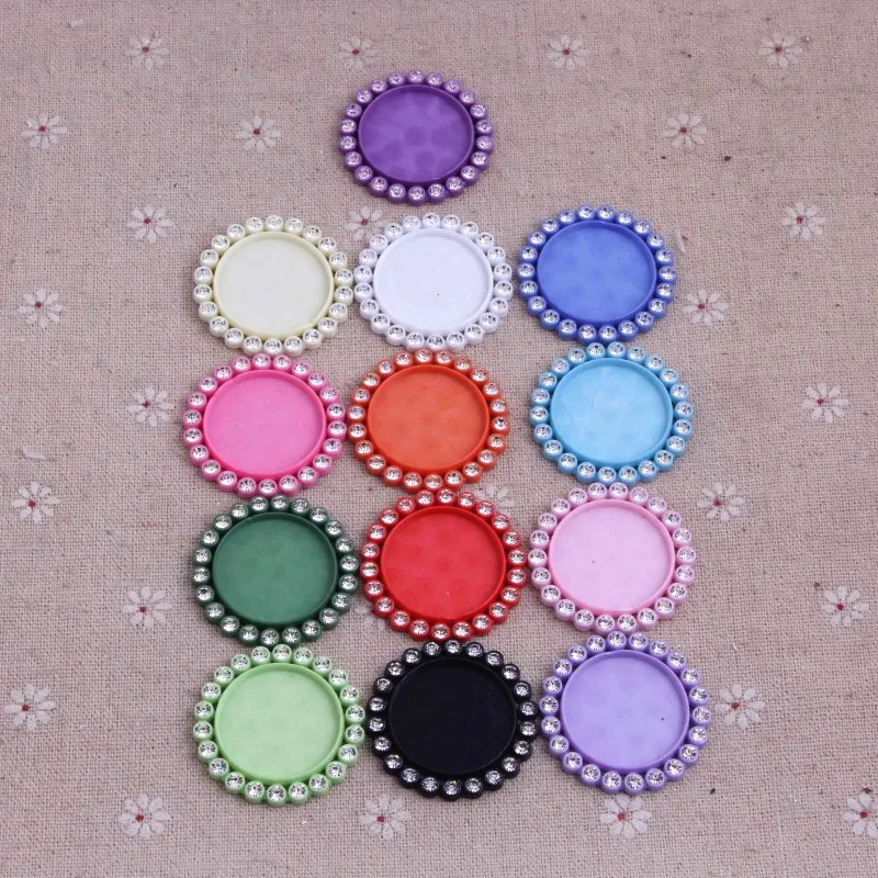 

OYKZA High Quality 36MM(inner 25mm) 50pcs Resin Flatback Rhinestone Cabochon Base Frame Setting for Jewelry Pendant Accessory