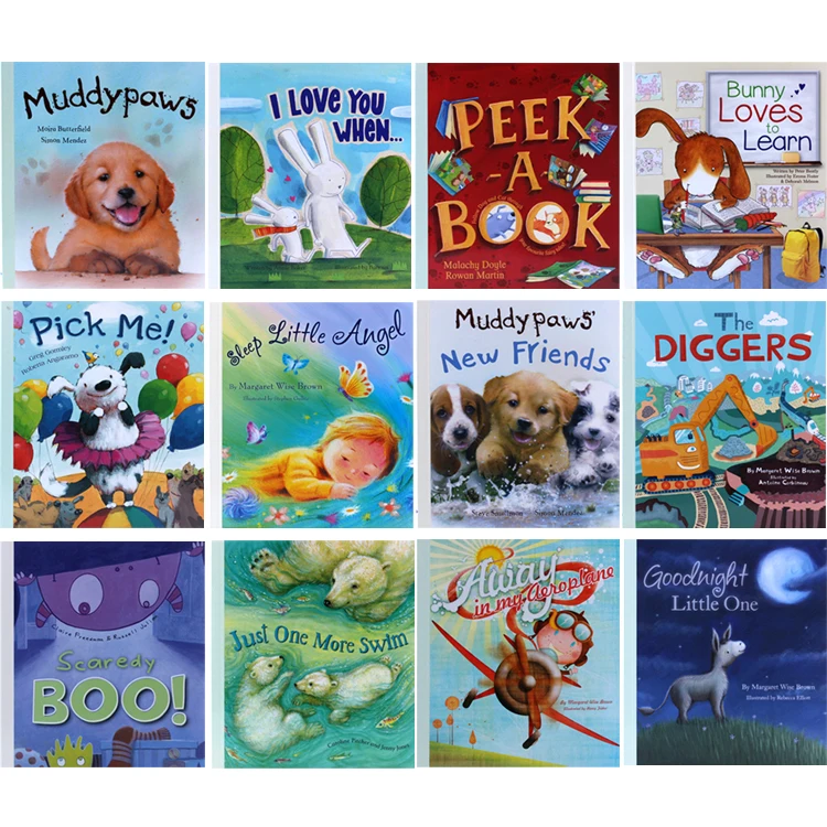 

paper book Original English children's picture enlightenment warm parent-child story reading series 12pcs/set