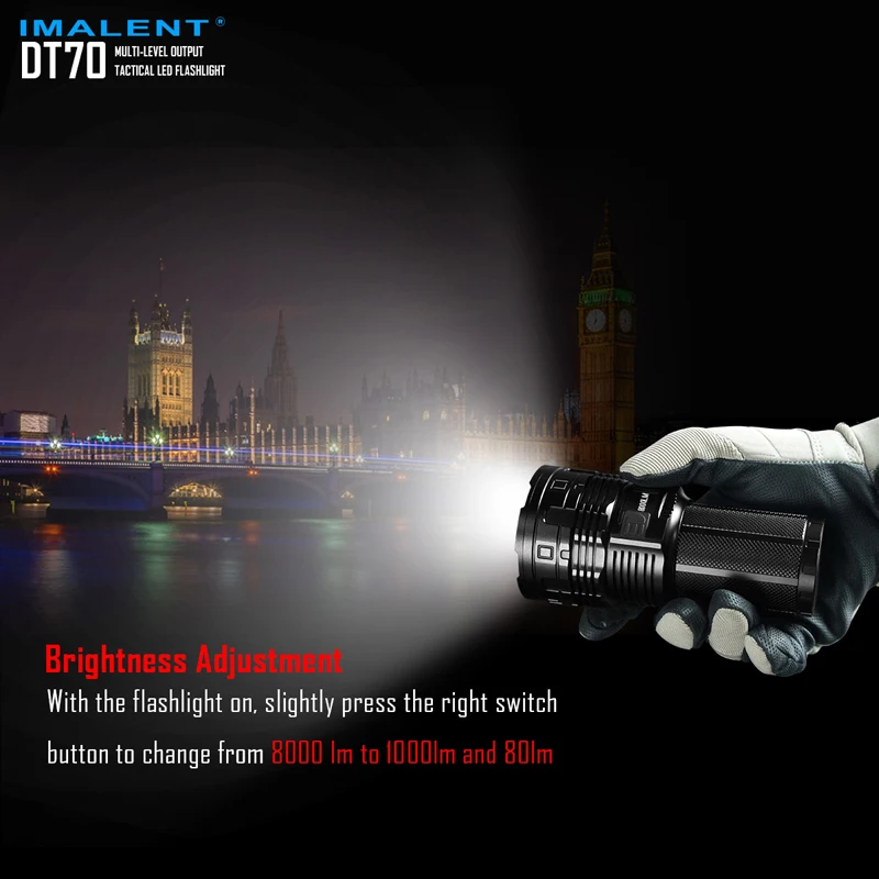 IMALENT DT70 16000 Lumens USB Rechargeable LED Tactical Flashlight (6)