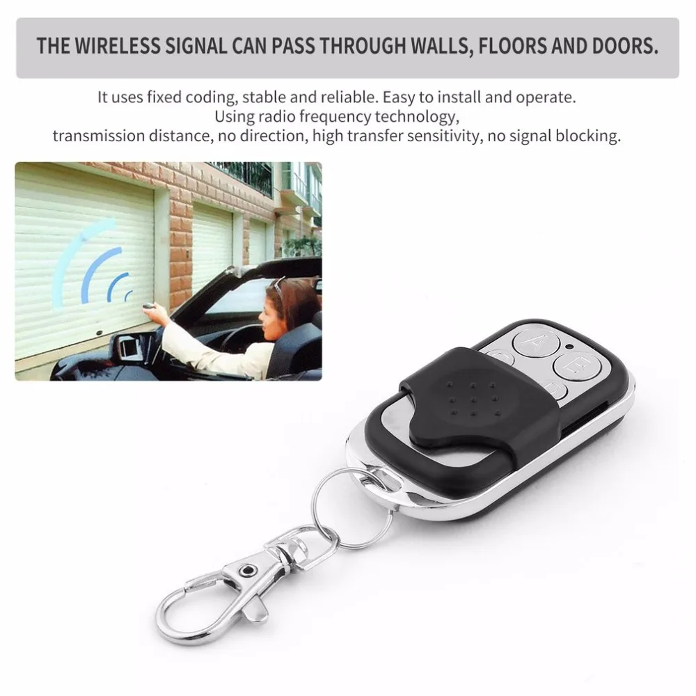

Universal Wireless RF Remote Control Key 4 Channel ABCD 433MHz Electric Garage Door Alarm Keychain Controller Car Keys