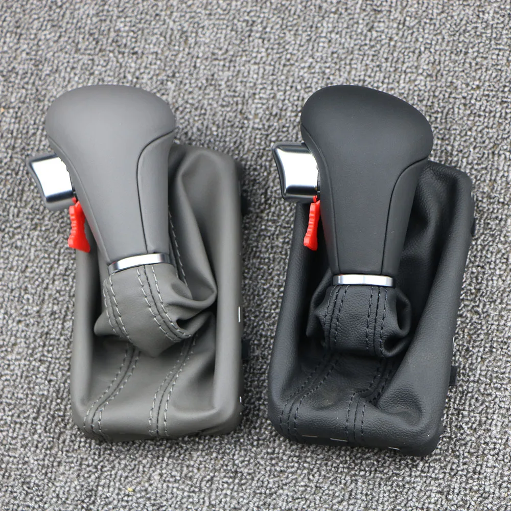 

Gear Shift Knob Gaitor Boot Cover Leather Leather Gaiter Boot Gray Black AT LHD Only For Audi A3 A6 S6 Q7 2005-2012