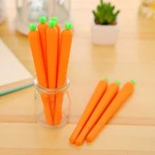 2Pcs Creative Carrot Gel Pen Kawaii Silica Gel Pen For Kids Novelty Item Korean Stationery 115
