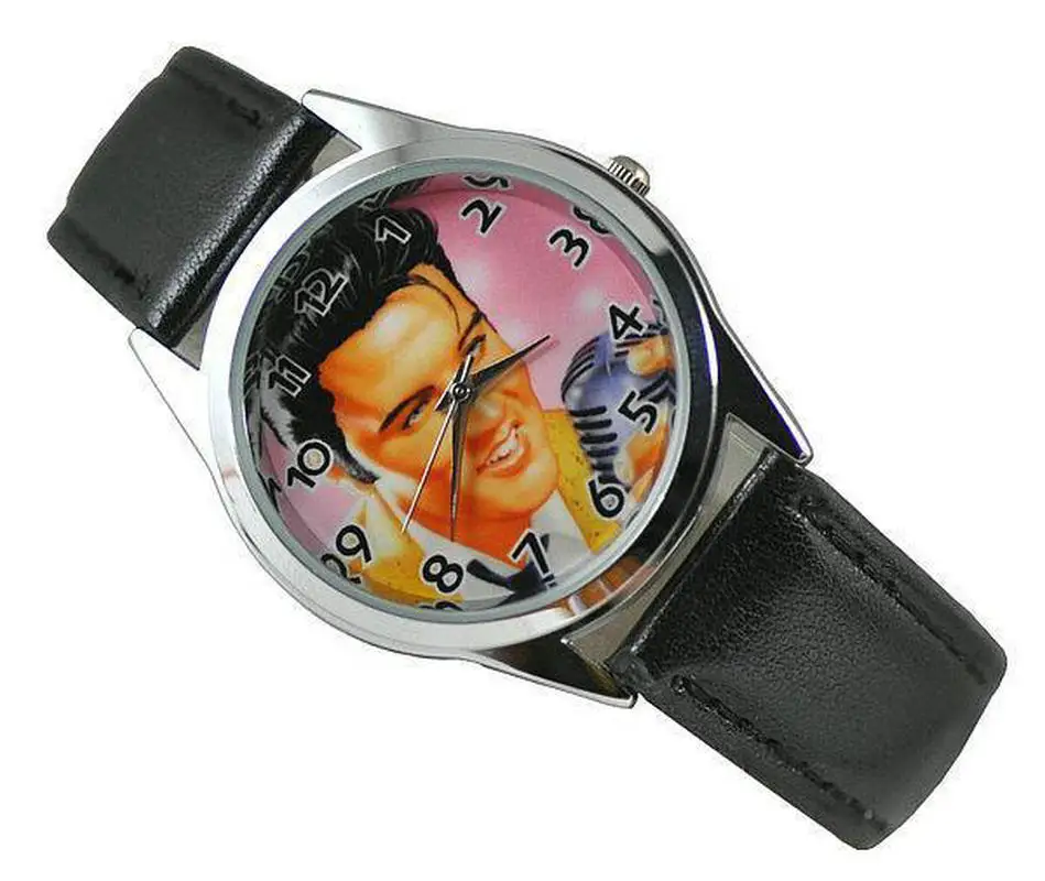 Wholesale Elvis Presley Fashion Wrist Watch Free Shipping Colorized Picturein Quartz Watches