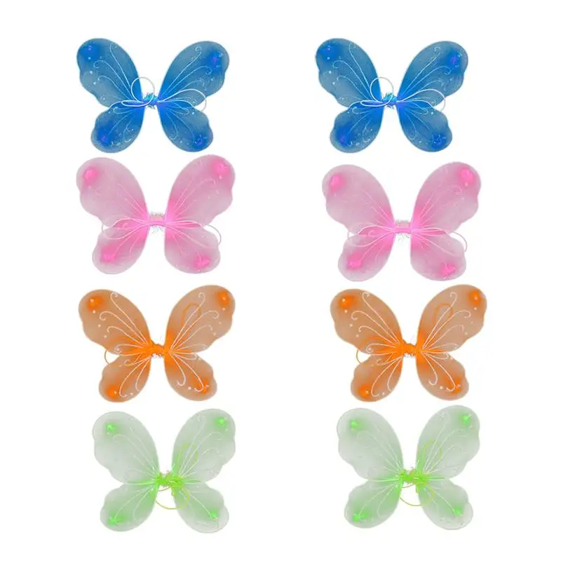 

8Pcs 4 Colors Girls Butterfly Fairy and Angel Wings for Kids Garden Parties Birthday Favors Halloween Costumes