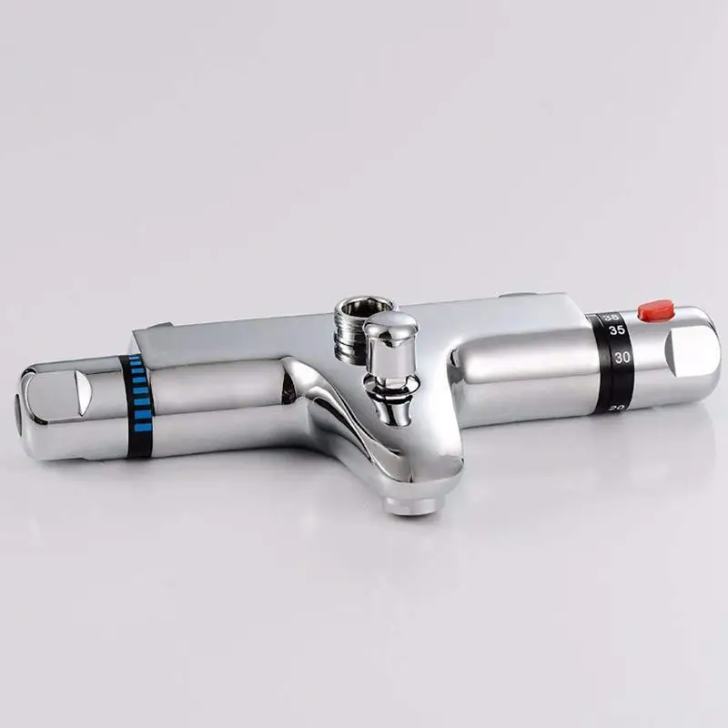  Thermostatic mixer Brass shower Chrome Montage Wall Mount Bathroom Mixer Tap - 3/4 Inch bsp