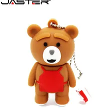 JASTER мультфильм Медведь Детские флешки 4 ГБ 16 ГБ 32 ГБ 64 ГБ usb 2,0 usb флэш-накопитель карта памяти, Флеш накопитель модный подарок