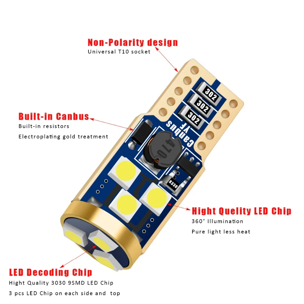 10Pcs T10 3030 9SMD LED Light Bulb Super Bright Turn Side License Plate Light Lamp Bulb car Parking signal light car styling 10Pcs T10 3030 9SMD LED Light Bulb Super Bright Turn Side License Plate Light Lamp Bulb car Parking signal light car styling