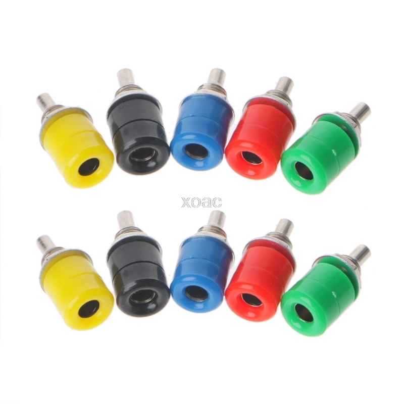 

10Pcs 5 Color 4mm Female Banana Plug Socket Connector Binding Post Audio Terminal M13 dropship