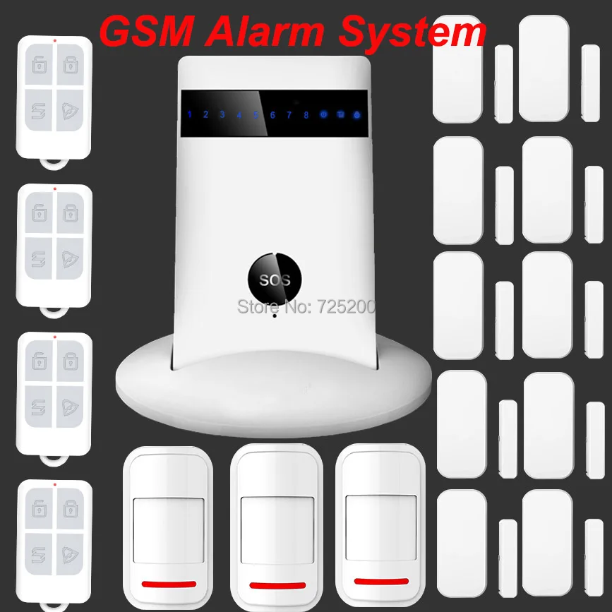 

Spanish/French/English/Russian Voice Optional IOS Android App Control Wireless GSM Home Alarm System