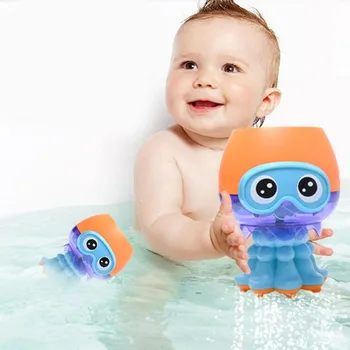 

Children's Rotating Jellyfish Bathing Bath Toys Baby Bathroom Cute Octopus Turning Music Fountain Shower Water Interactive Toys
