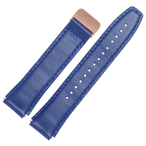 Soft calf leather strap striped watch band for HUAWEI B5 smart Bracelet replacement wrist strap - Цвет ремешка: Blue C